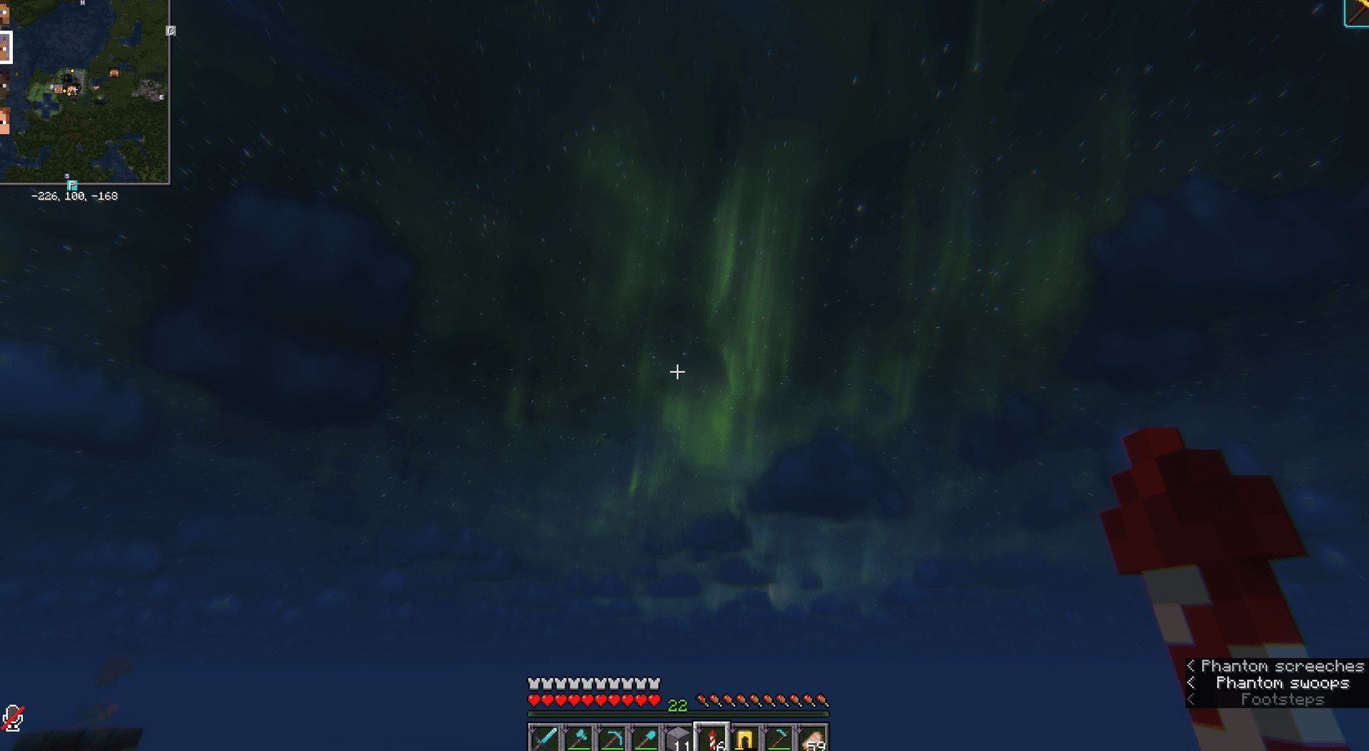 aurora over the world at 2am